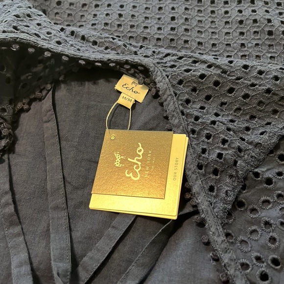 🔥🔥NWT ECHO Sheer Eyelet Midi Dress - Picture 10 of 15